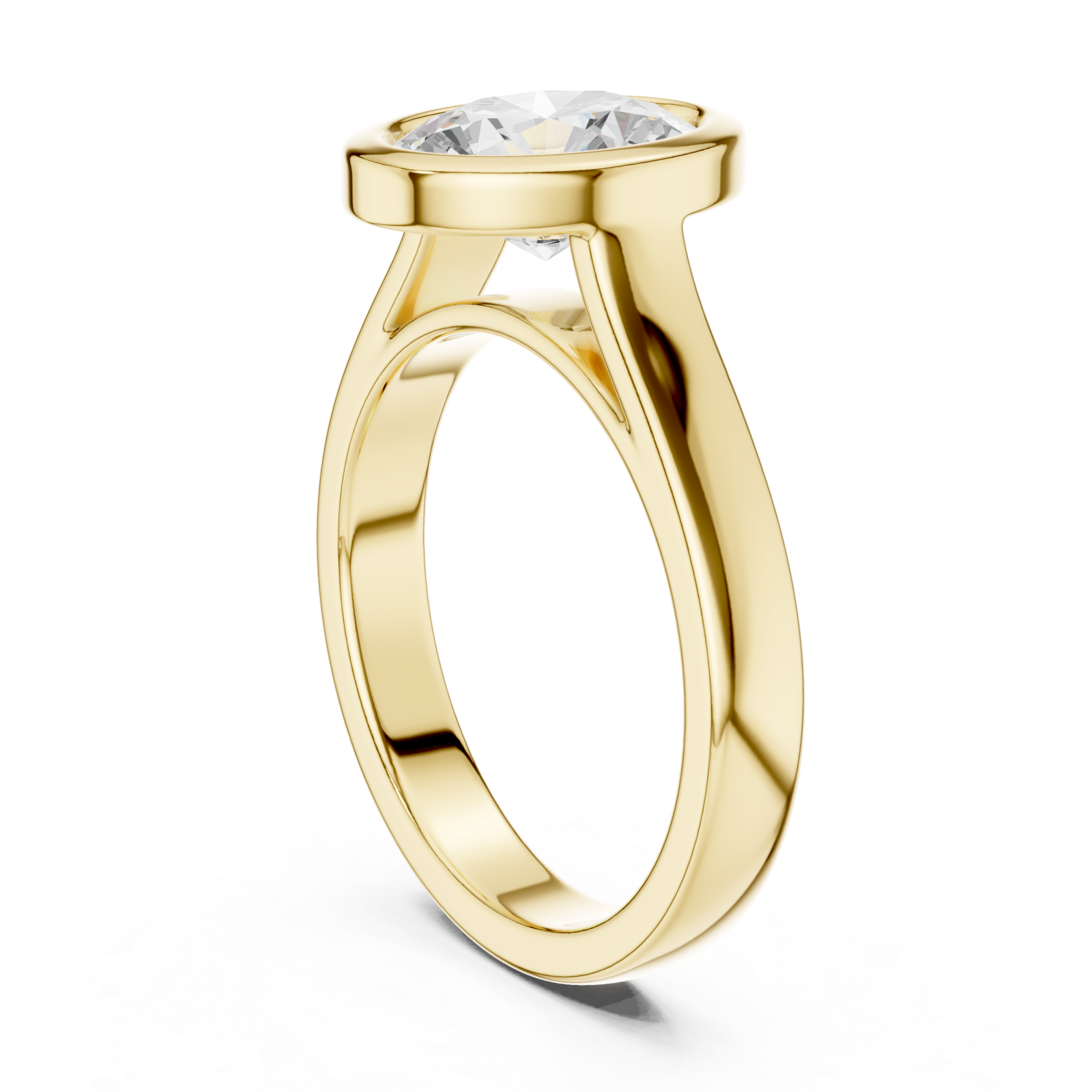  Gold Aurora Oval Halo Ring Left View