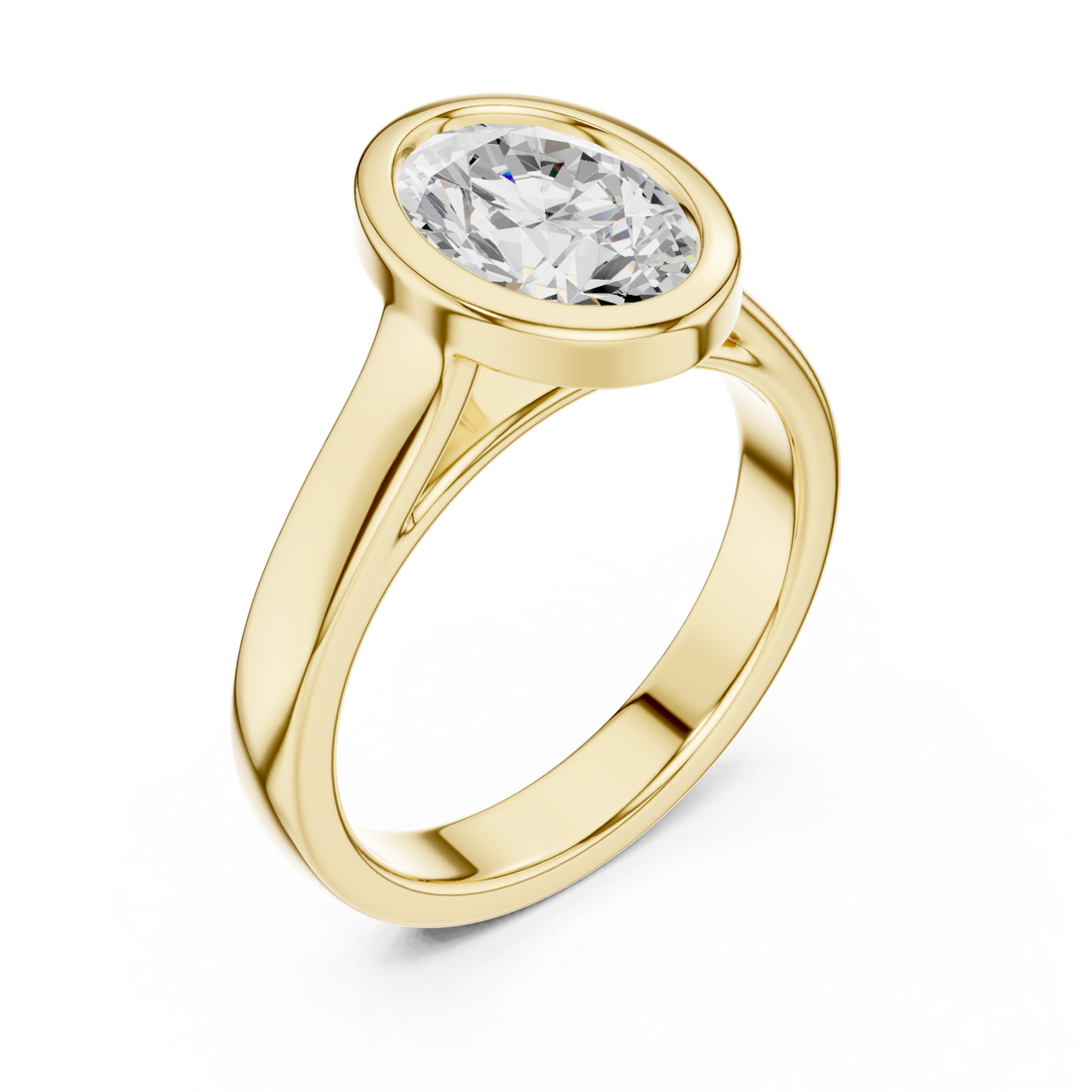 Gold Aurora Oval Halo Ring Right View