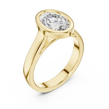 Gold Aurora Oval Halo Ring Right View