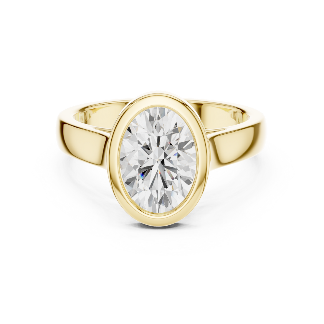 Gold Aurora Oval Halo Ring Right View