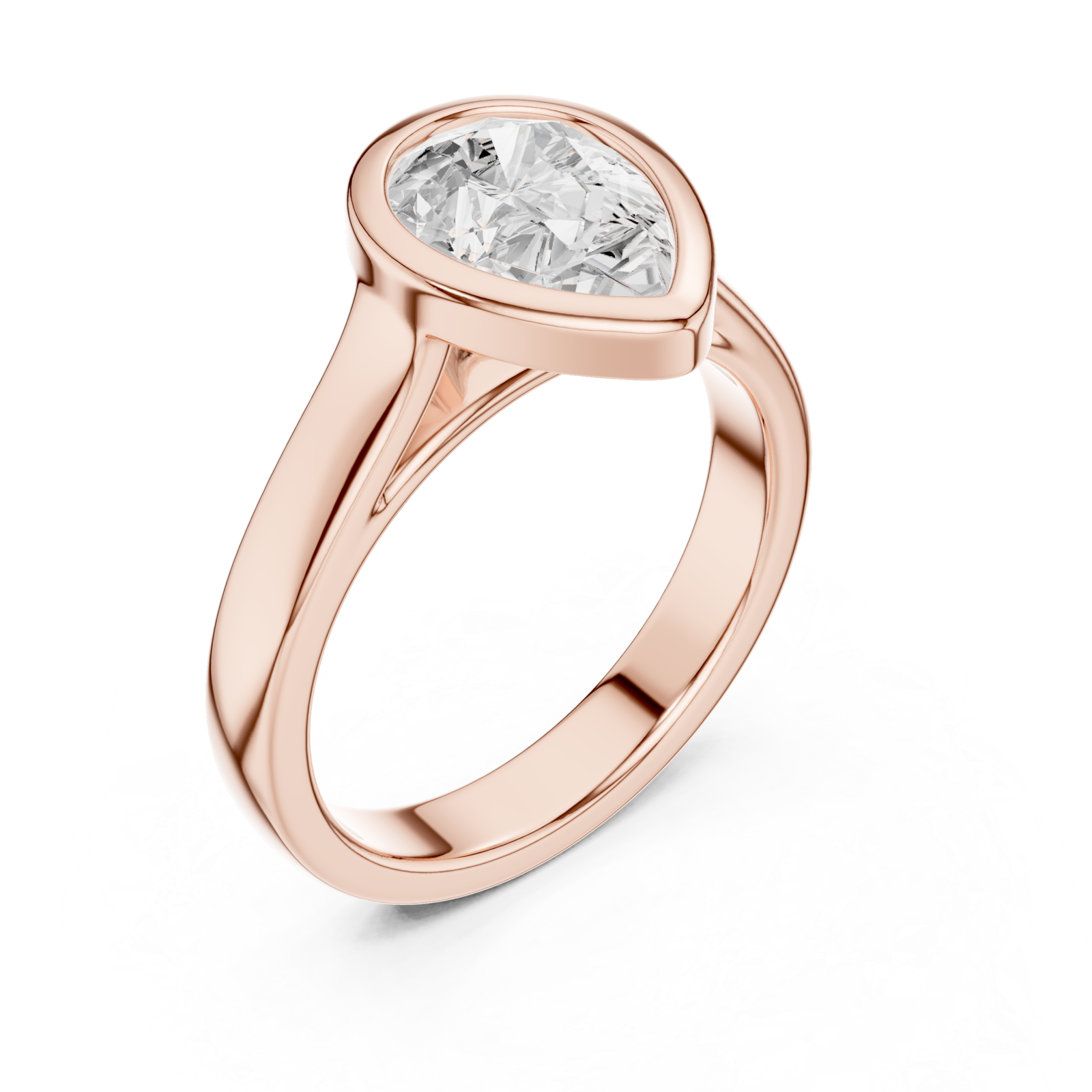  Rose Gold Radiant Teardrop Elegance Ring Right View
