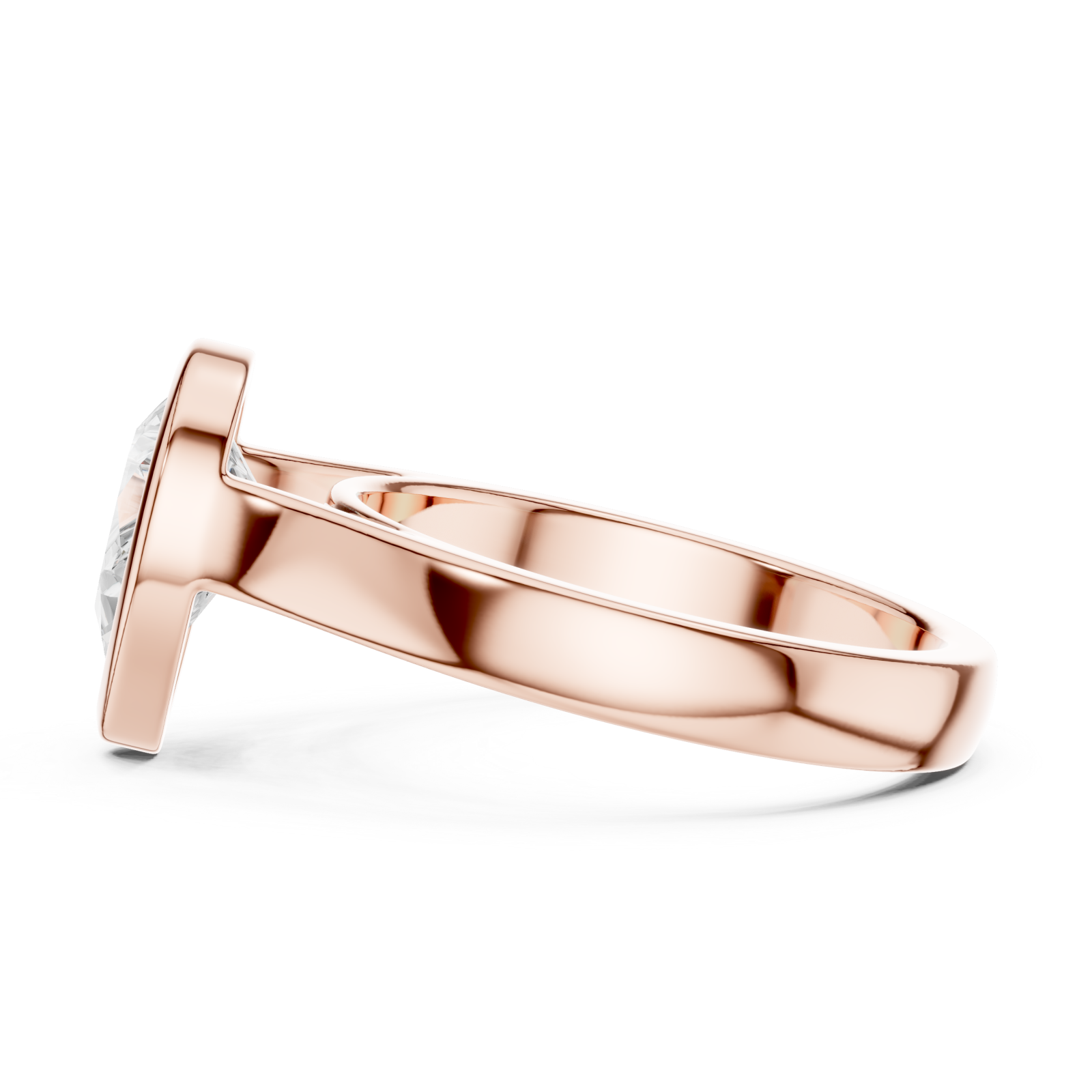  Rose Gold Radiant Teardrop Elegance Ring Side View
