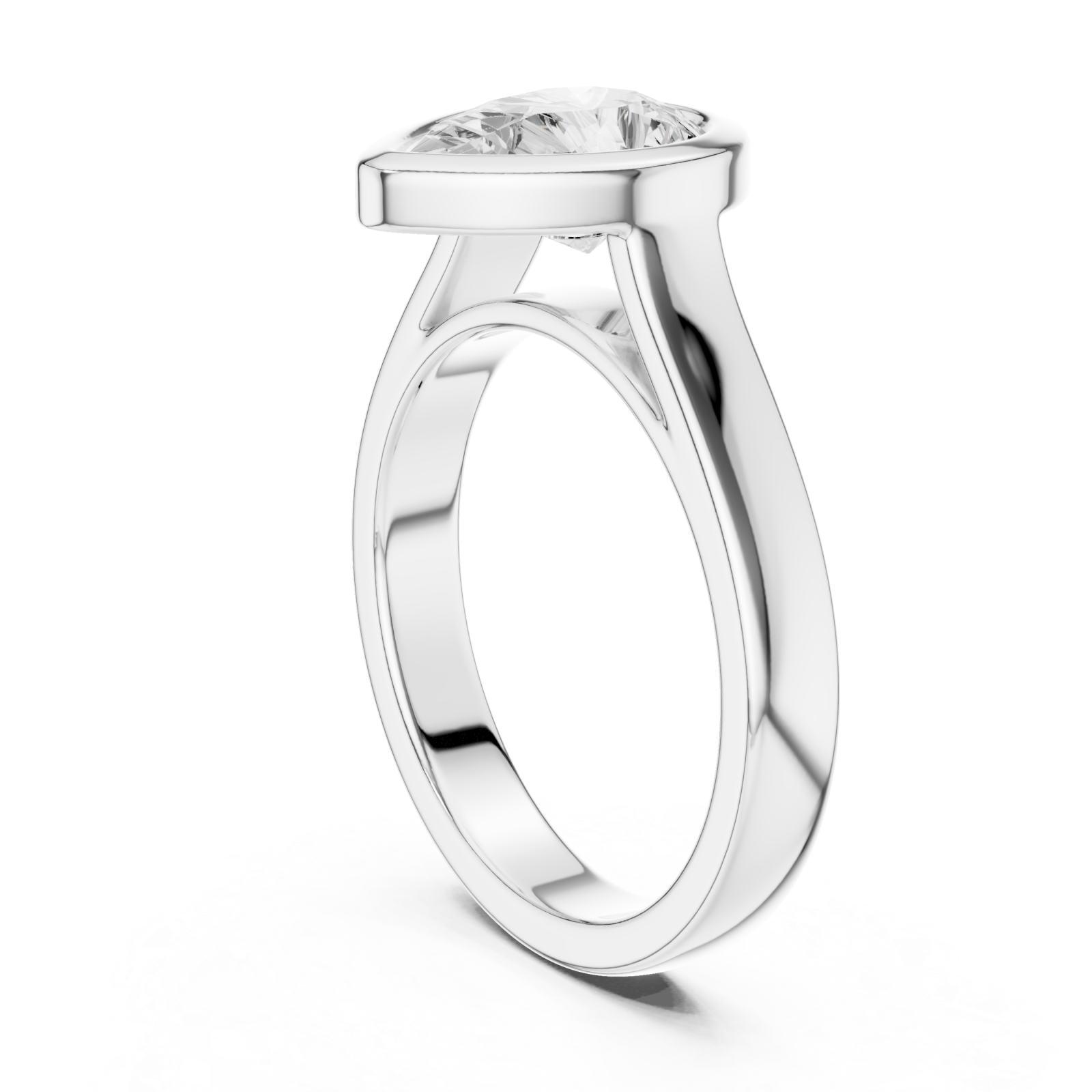  White Gold Radiant Teardrop Elegance Ring Left View