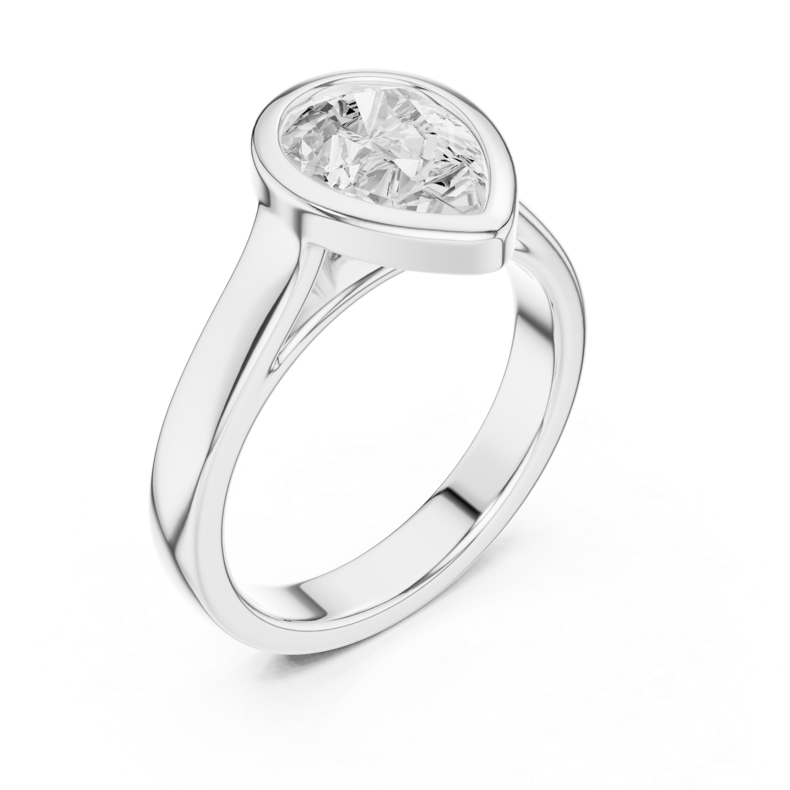 White Gold Radiant Teardrop Elegance Ring Right View