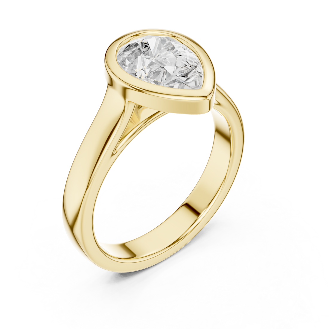 Gold Radiant Teardrop Elegance Ring Right View