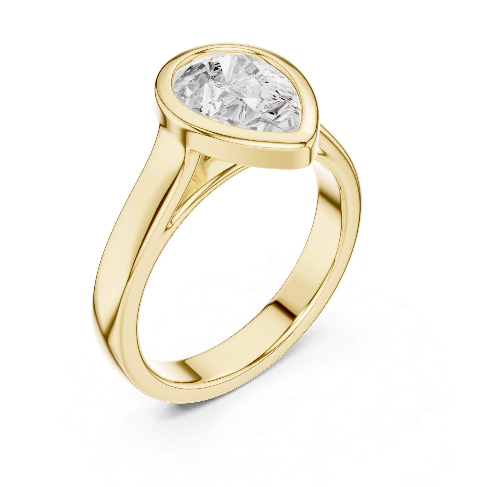 Gold Radiant Teardrop Elegance Ring Right View