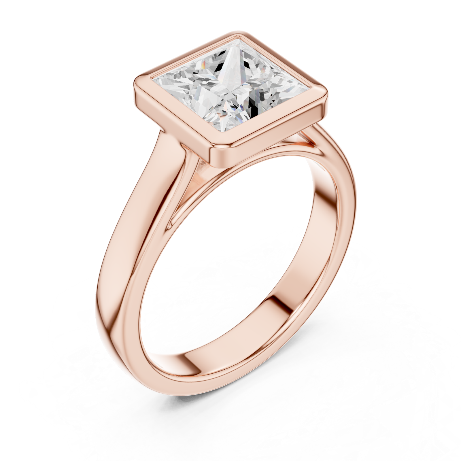  Rose Gold Celeste Modern Solitaire Ring Right View