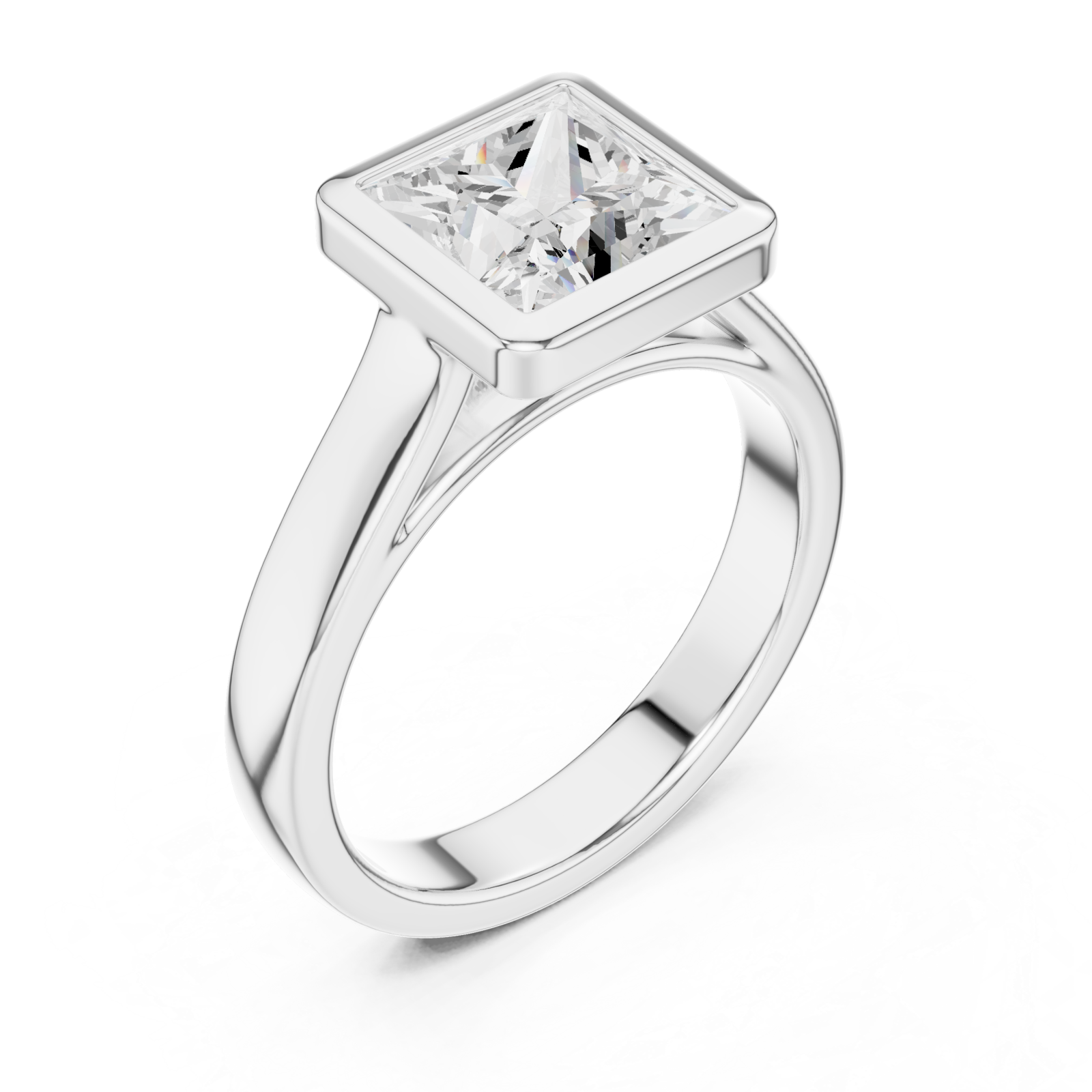  White Gold Celeste Modern Solitaire Ring Right View