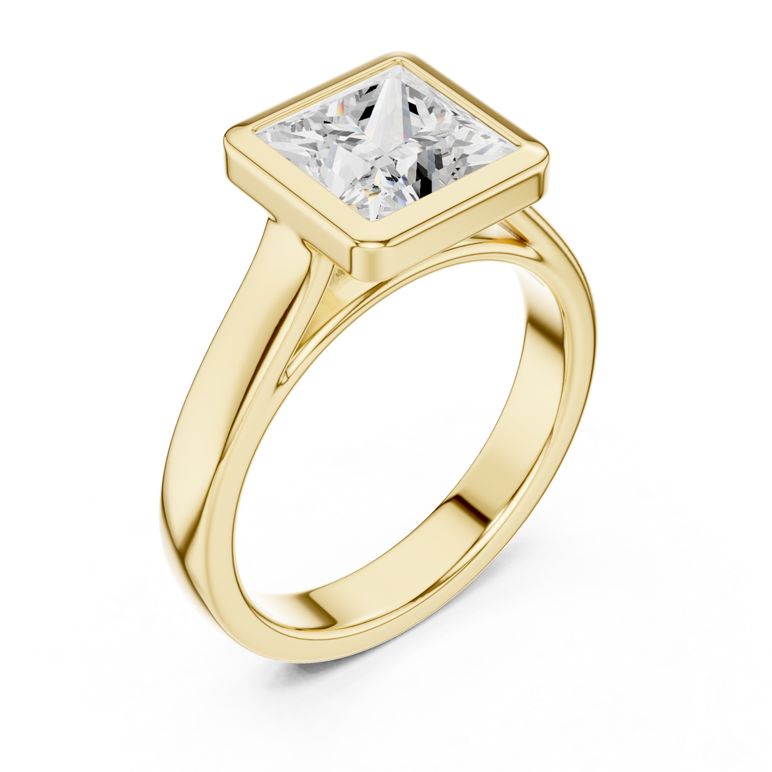 Gold Celeste Modern Solitaire Ring Right View