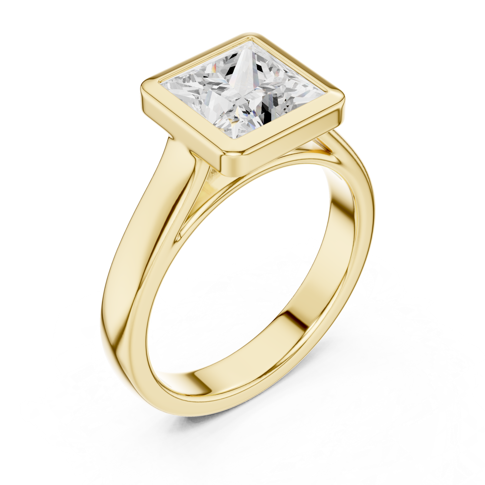 Gold Celeste Modern Solitaire Ring Right View