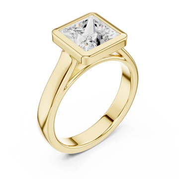 Gold Celeste Modern Solitaire Ring Right View