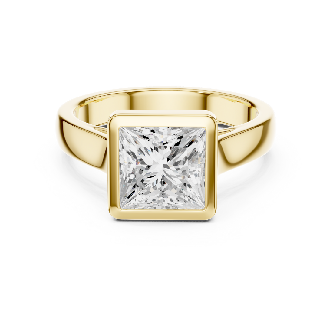Gold Celeste Modern Solitaire Ring Right View