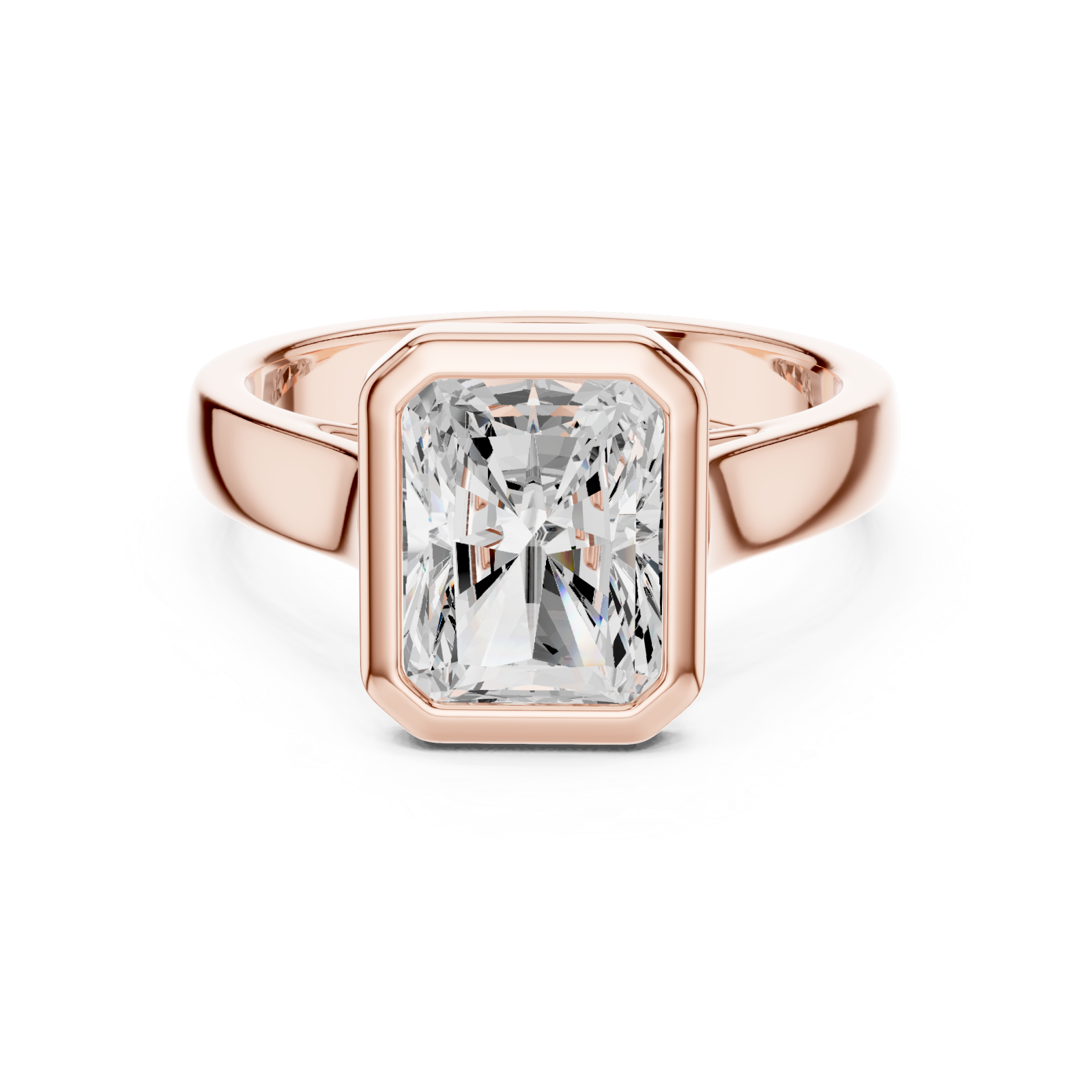  Rose Gold Regal Prism Silhouette Ring Front View
