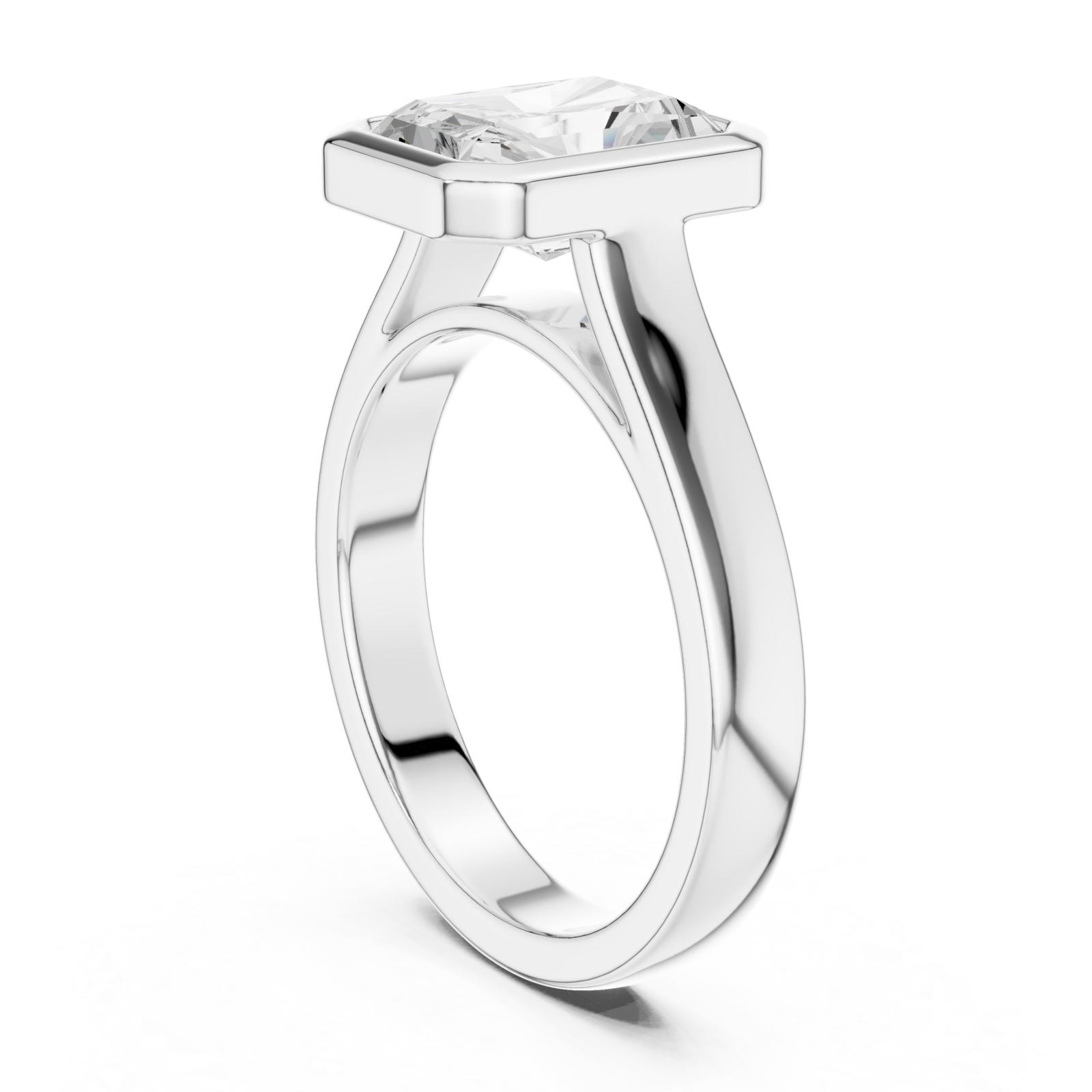  White Gold Regal Prism Silhouette Ring Left View