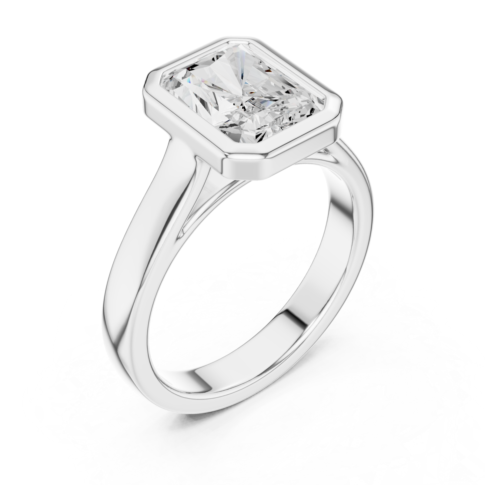  White Gold Regal Prism Silhouette Ring Right View