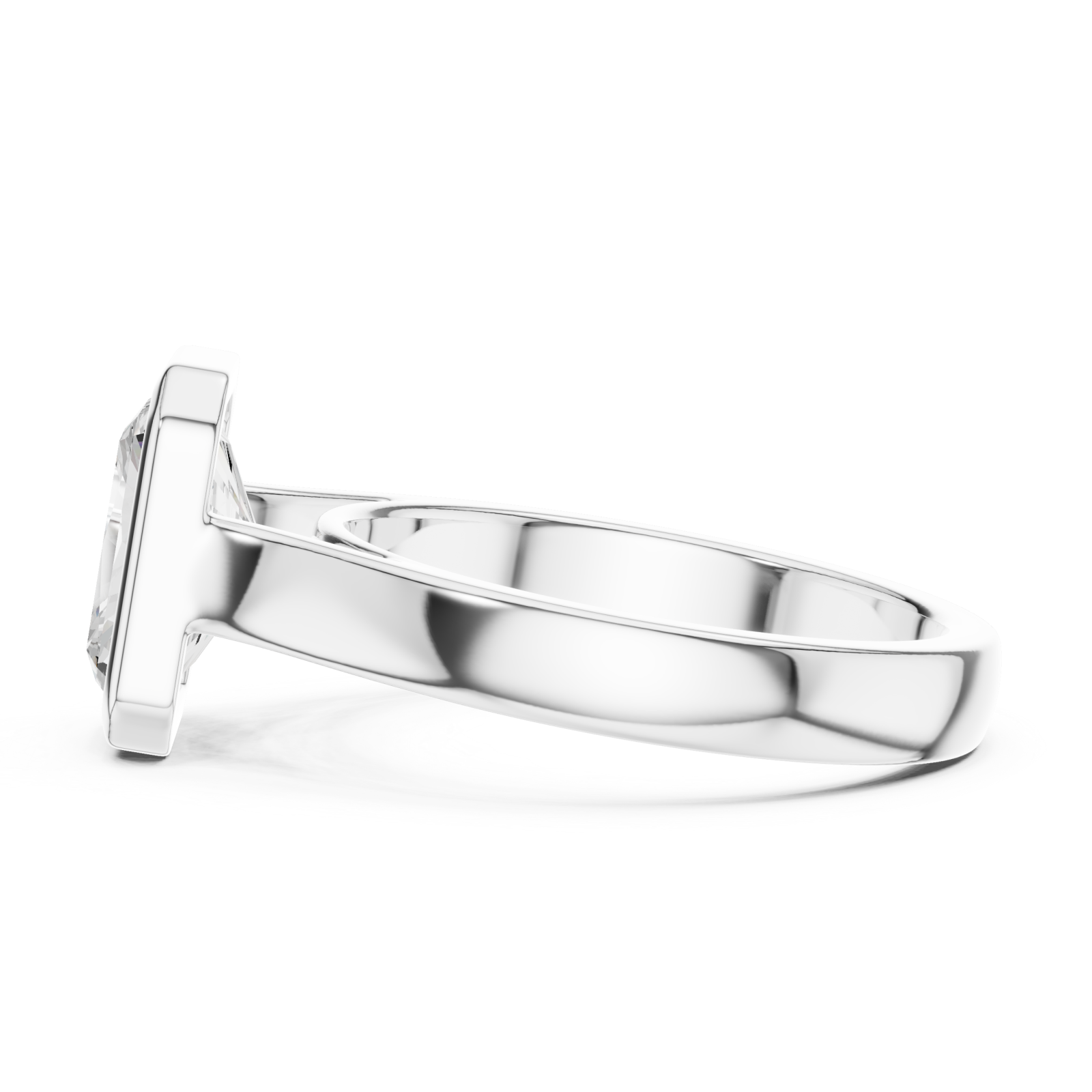  White Gold Regal Prism Silhouette Ring Side View