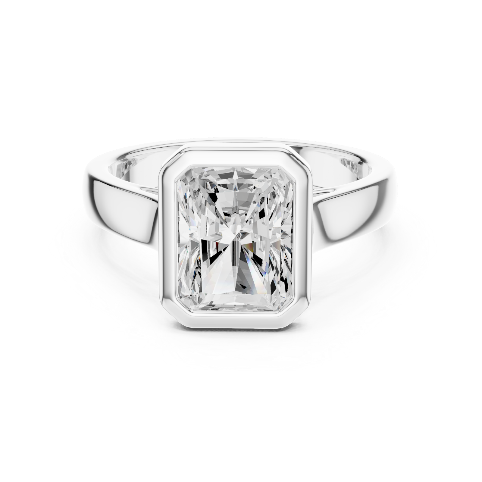  White Gold Regal Prism Silhouette Ring Front View
