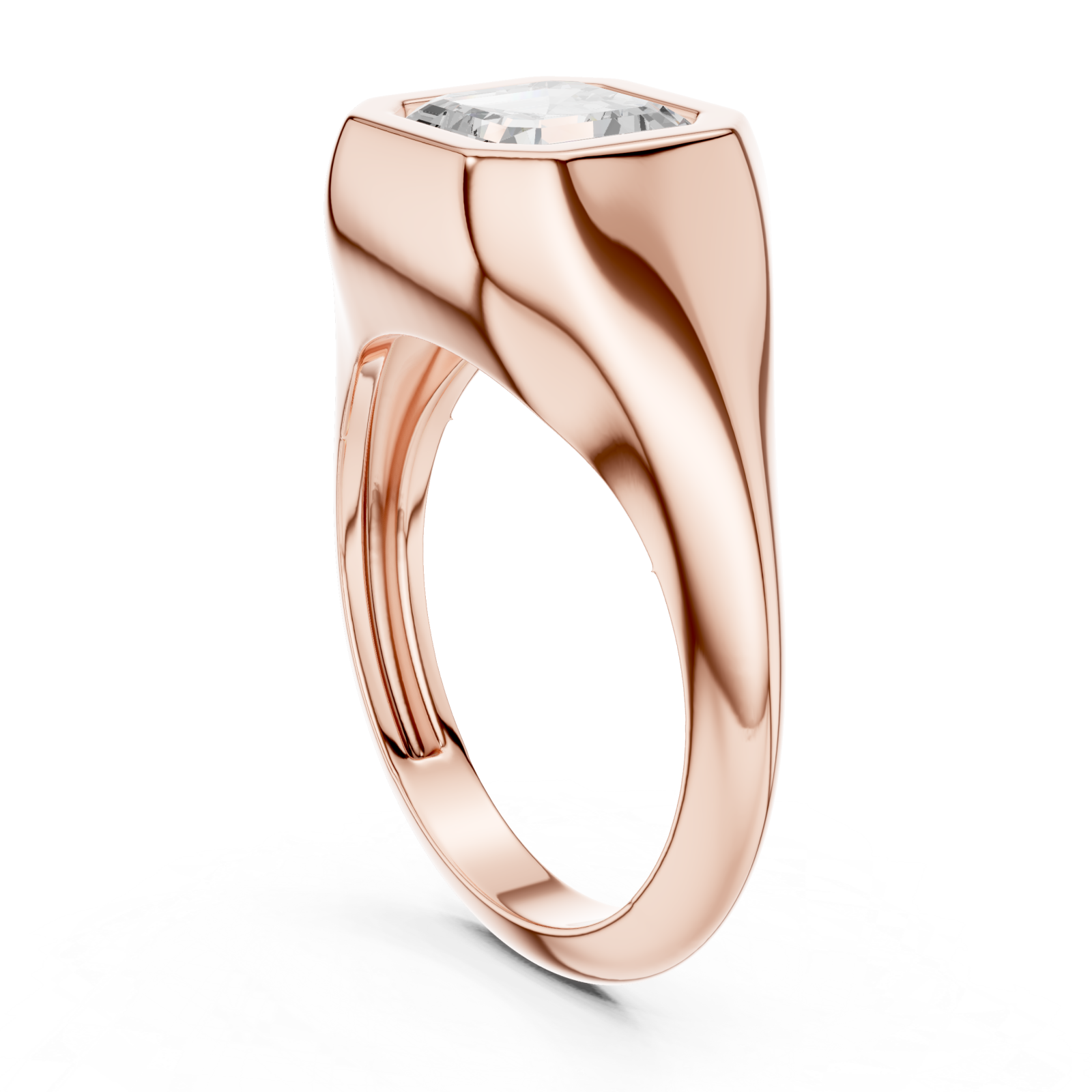  Rose Gold Hexa Crest Statement Ring Left View
