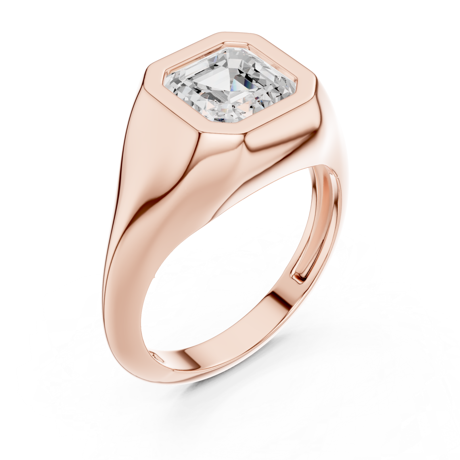  Rose Gold Hexa Crest Statement Ring Right View