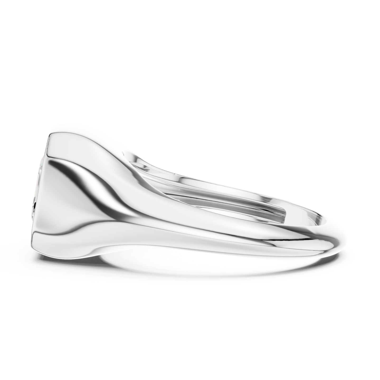  White Gold Hexa Crest Statement Ring Side View