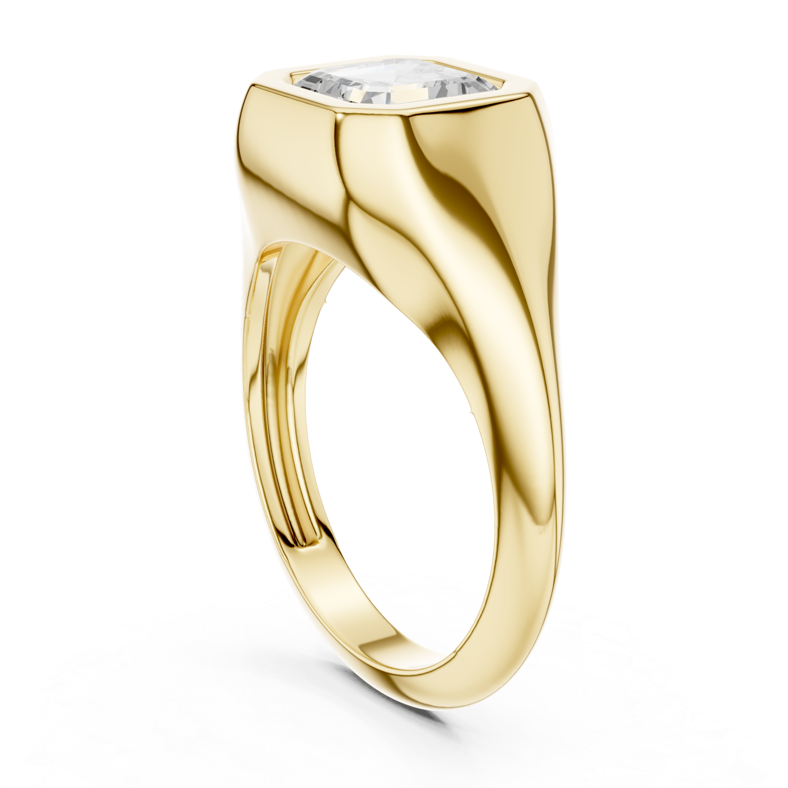  Gold Hexa Crest Statement Ring Left View