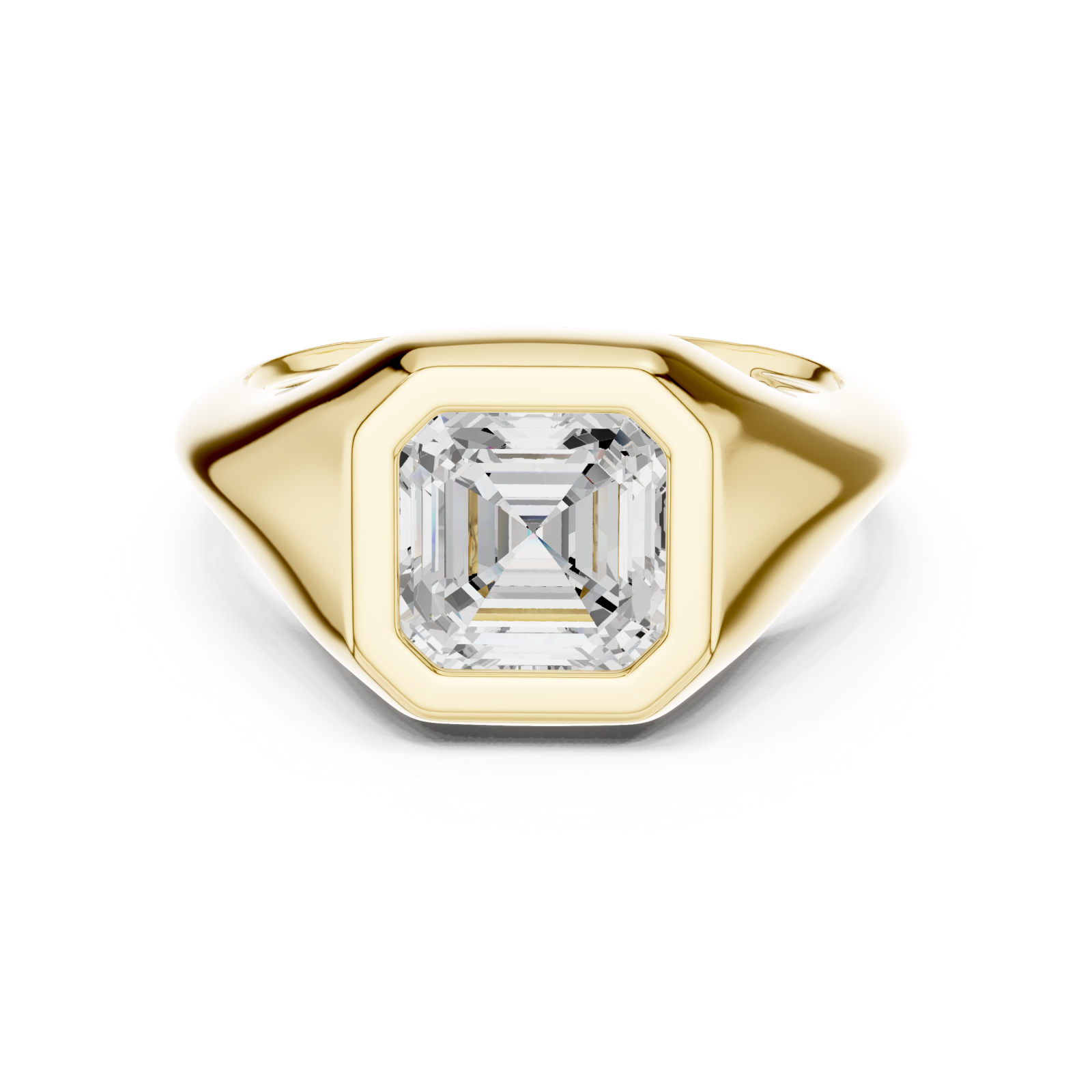  Gold Hexa Crest Statement Ring Front View