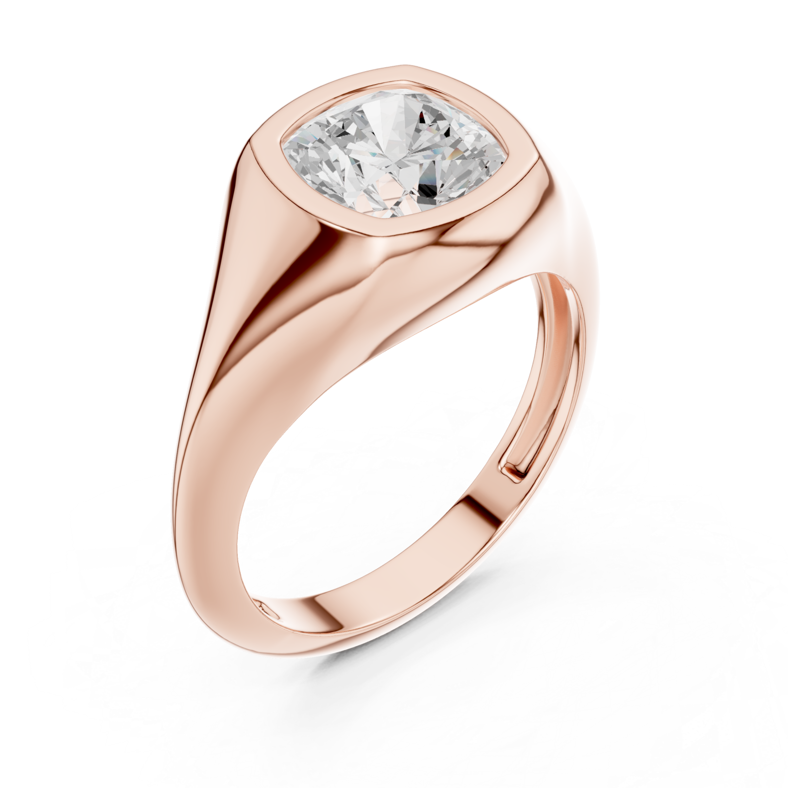  Rose Gold Regal Contour Solitaire Ring Right View
