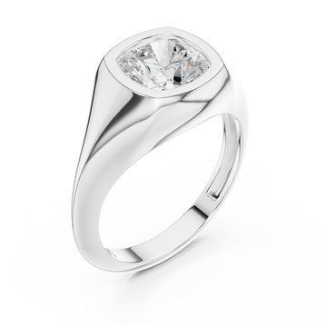  White Gold Regal Contour Solitaire Ring Right View