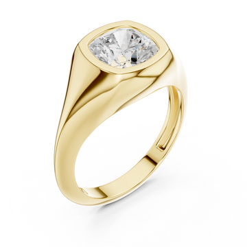 Gold Regal Contour Solitaire Ring Right View