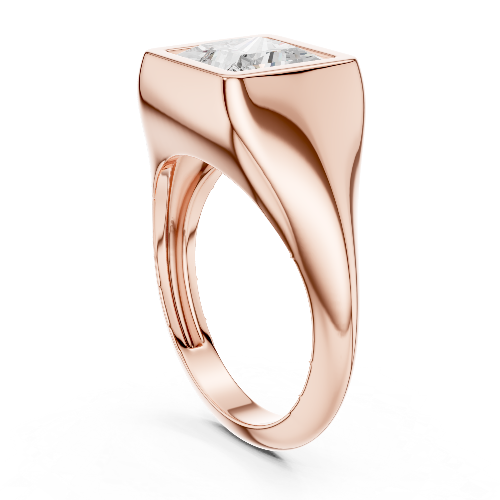  Rose Gold Regal Courtyard Modern Ring Left View