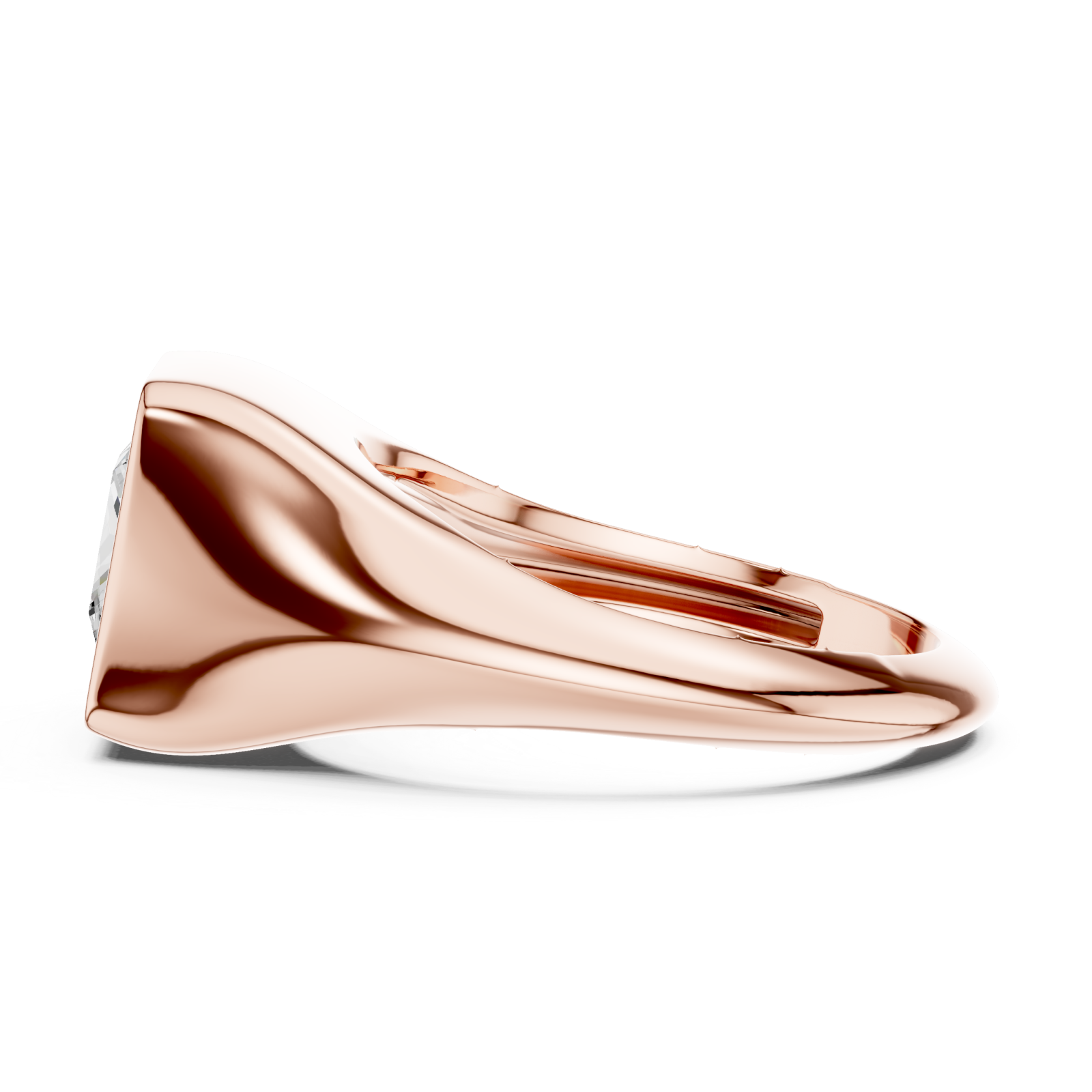  Rose Gold Regal Courtyard Modern Ring Side View