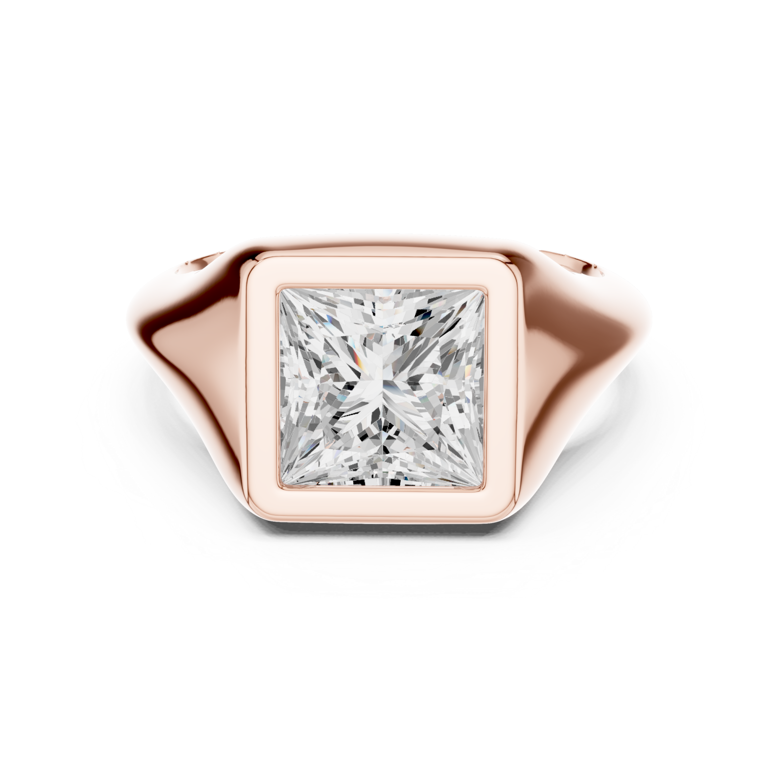  Rose Gold Regal Courtyard Modern Ring Front View