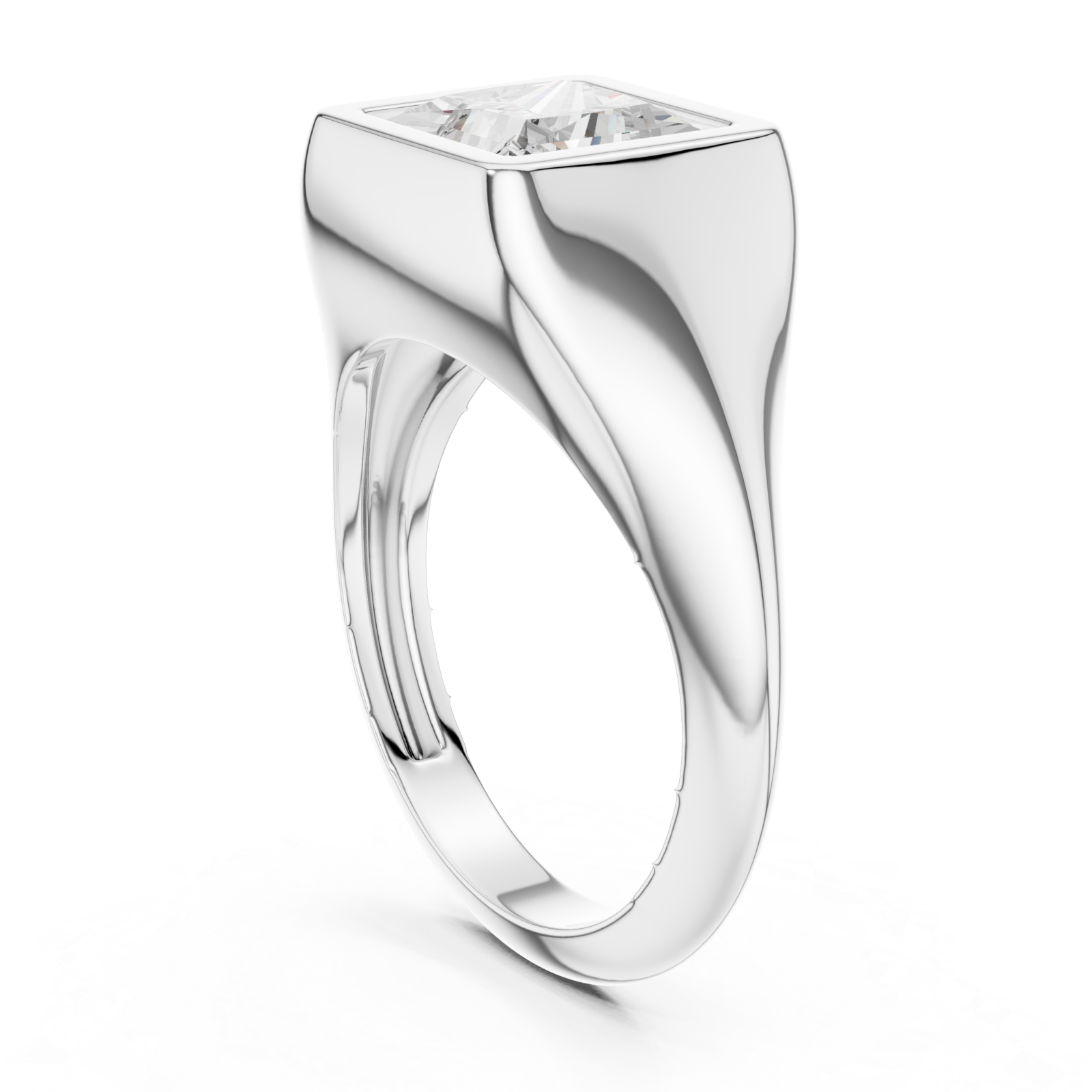  White Gold Regal Courtyard Modern Ring Left View