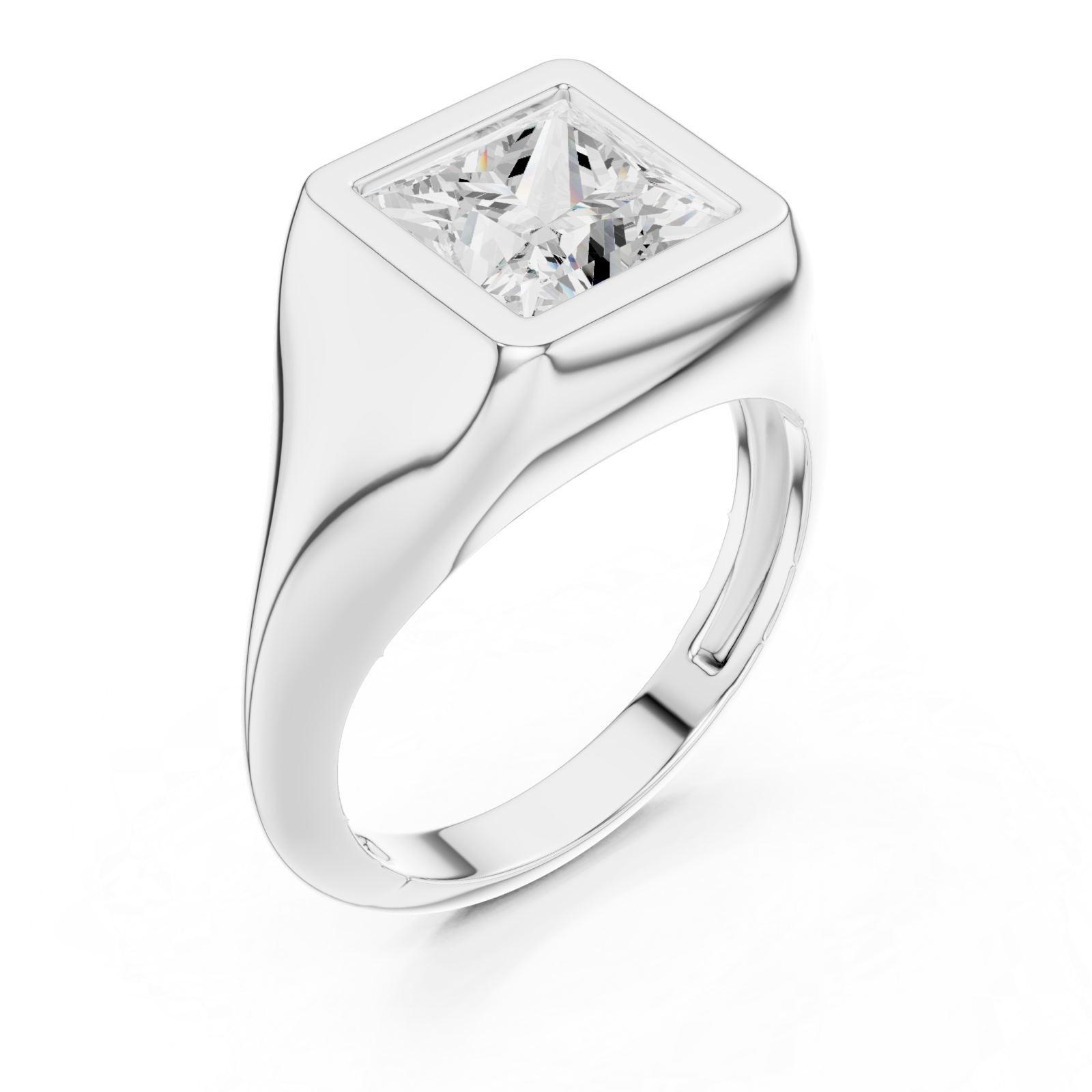  White Gold Regal Courtyard Modern Ring Right View