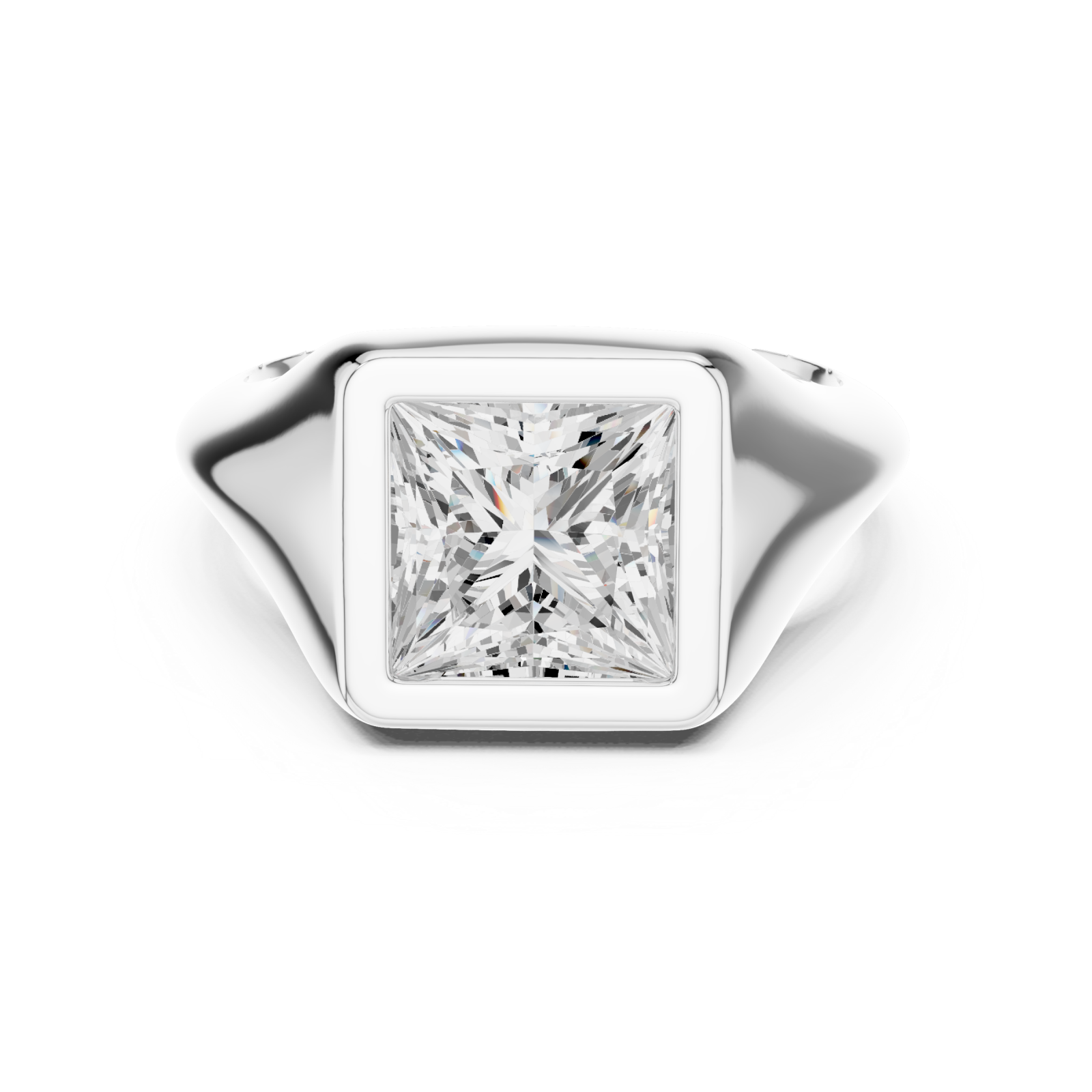  White Gold Regal Courtyard Modern Ring Front View