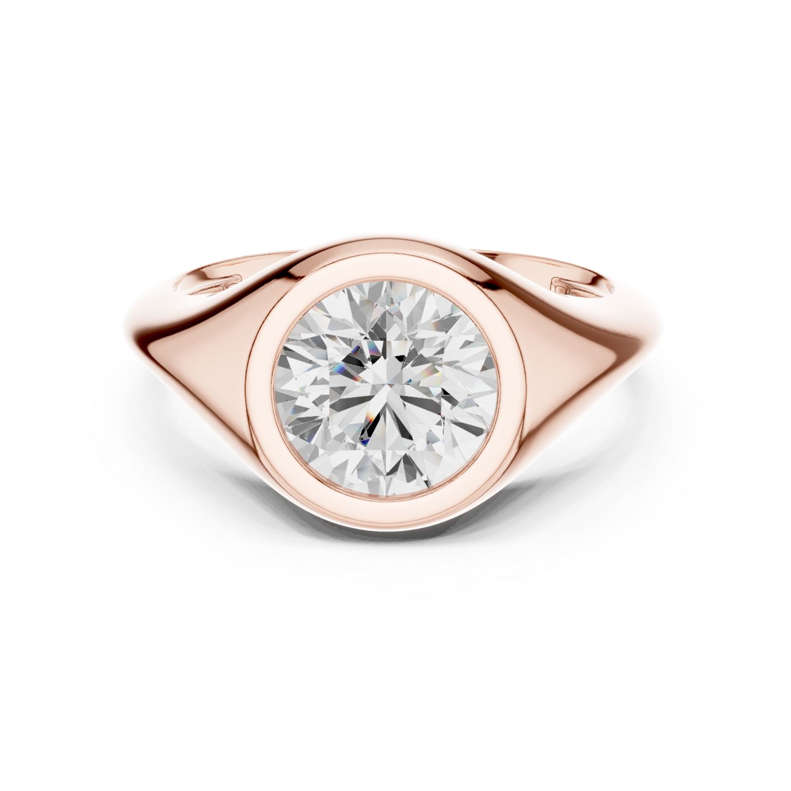  Rose Gold Celeste Silhouette Ring Front View