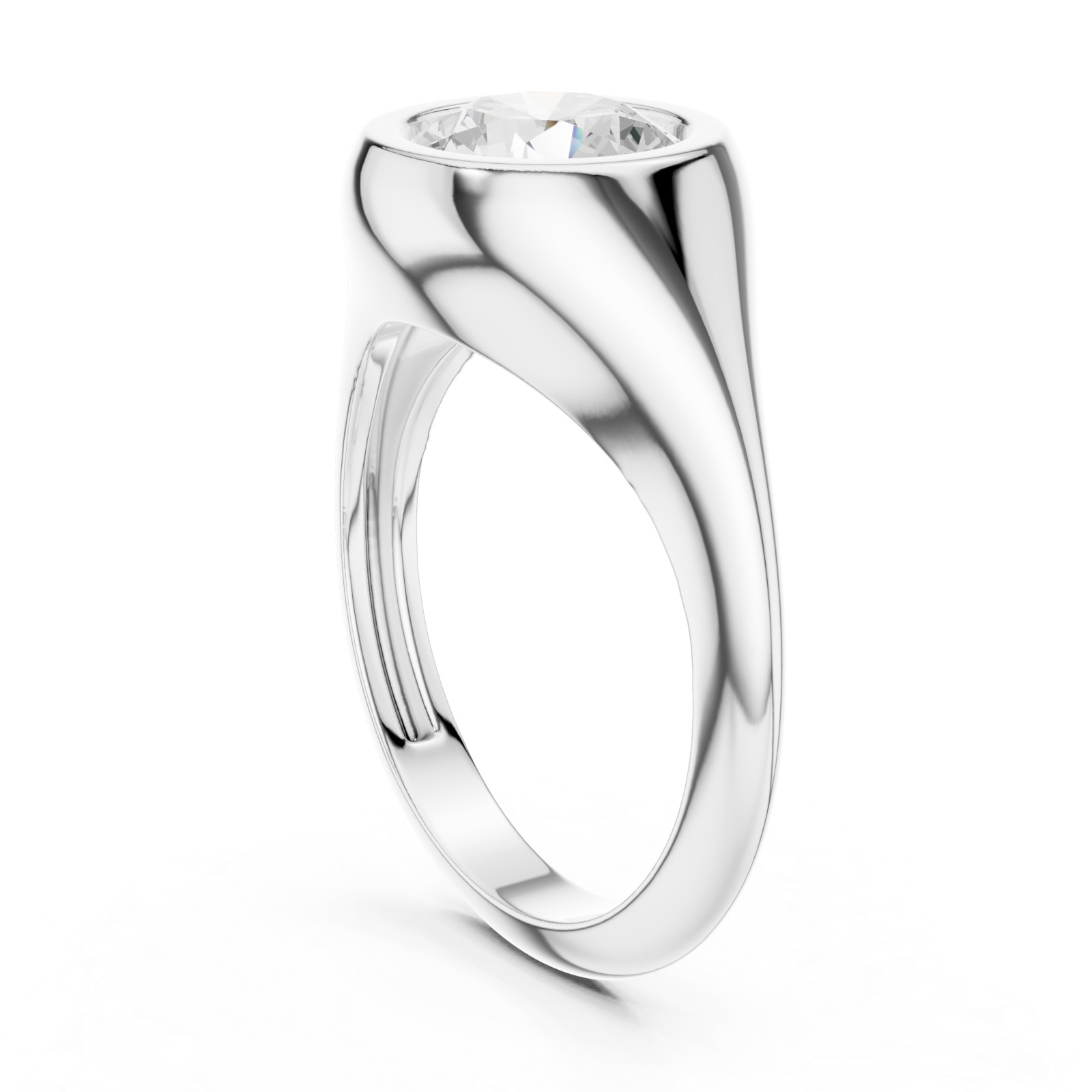  White Gold Celeste Silhouette Ring Left View