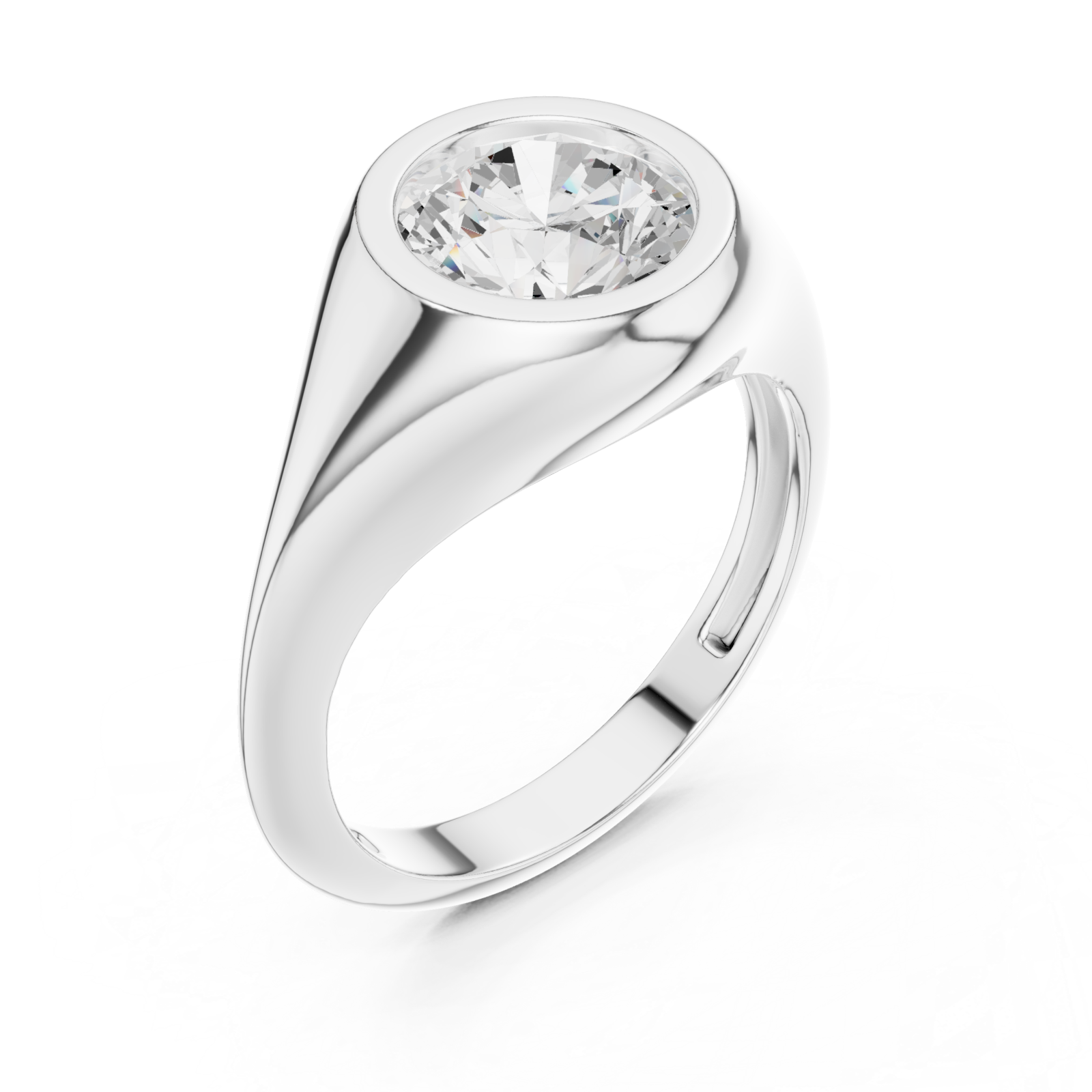 White Gold Celeste Silhouette Ring Right View