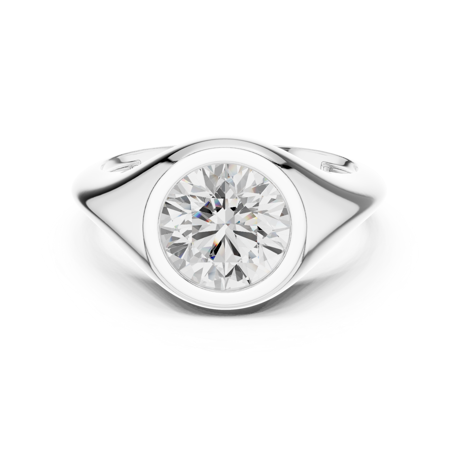  White Gold Celeste Silhouette Ring Front View
