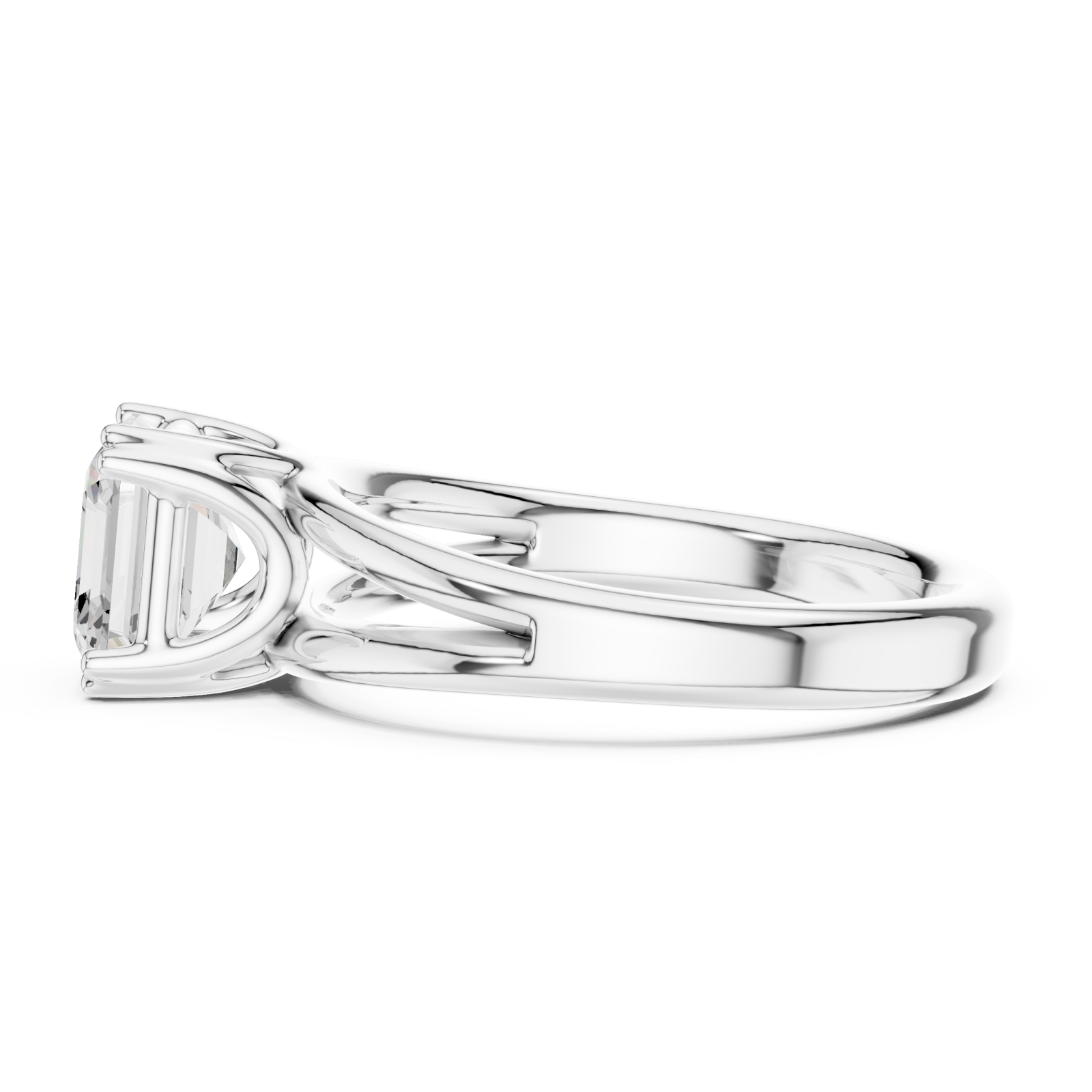  White Gold Heirloom Promise Solitaire Ring Side View