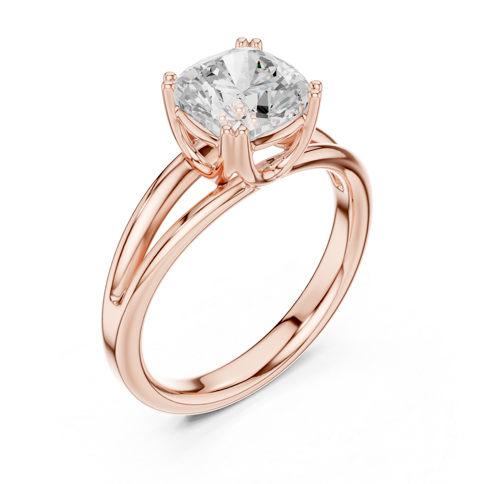  Rose Gold Lustrous Embrace Solitaire Ring Right View
