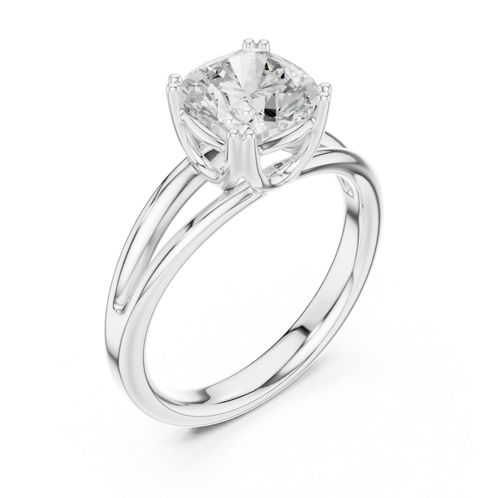  White Gold Lustrous Embrace Solitaire Ring Right View