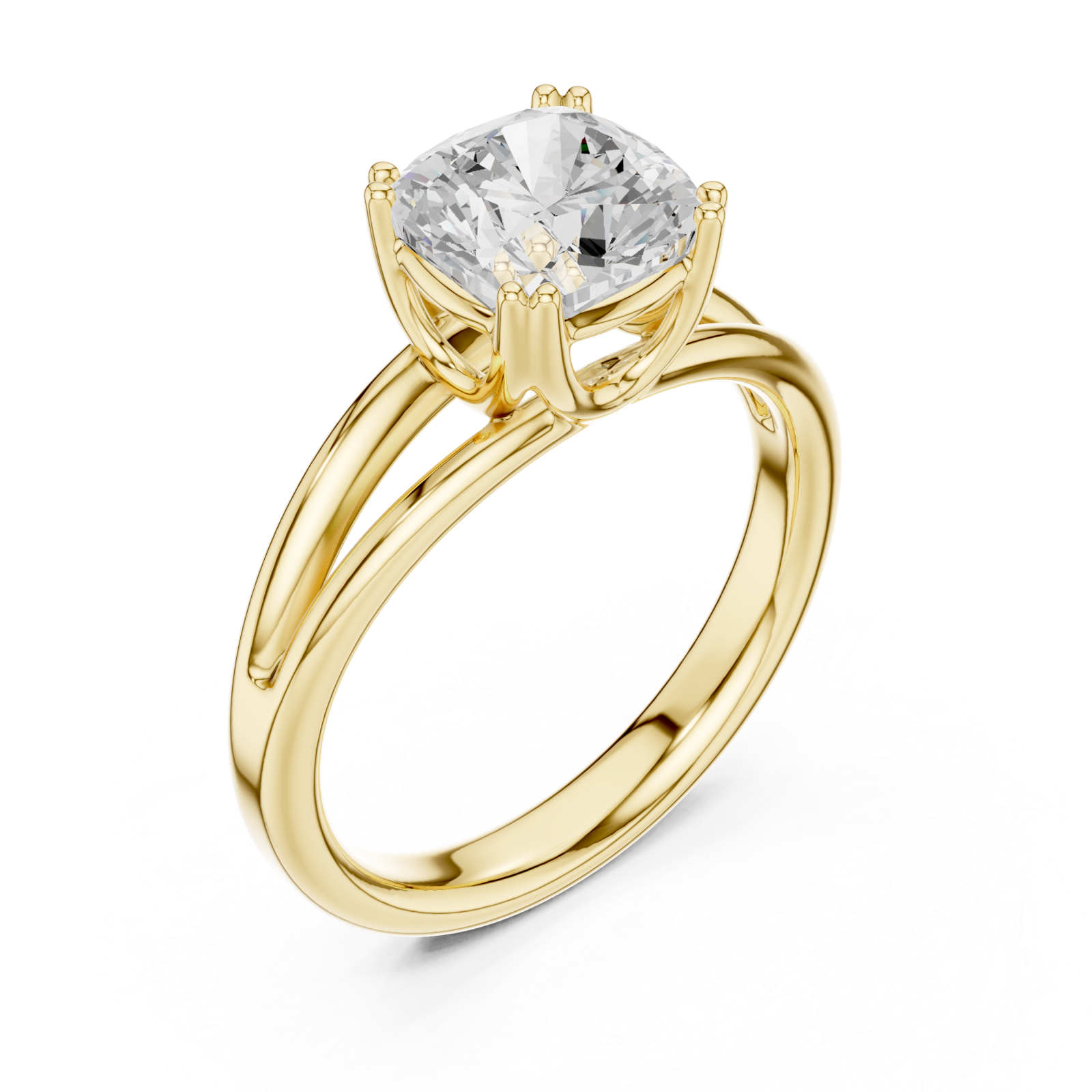 Gold Lustrous Embrace Solitaire Ring Right View