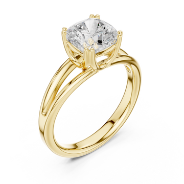 Gold Lustrous Embrace Solitaire Ring Right View