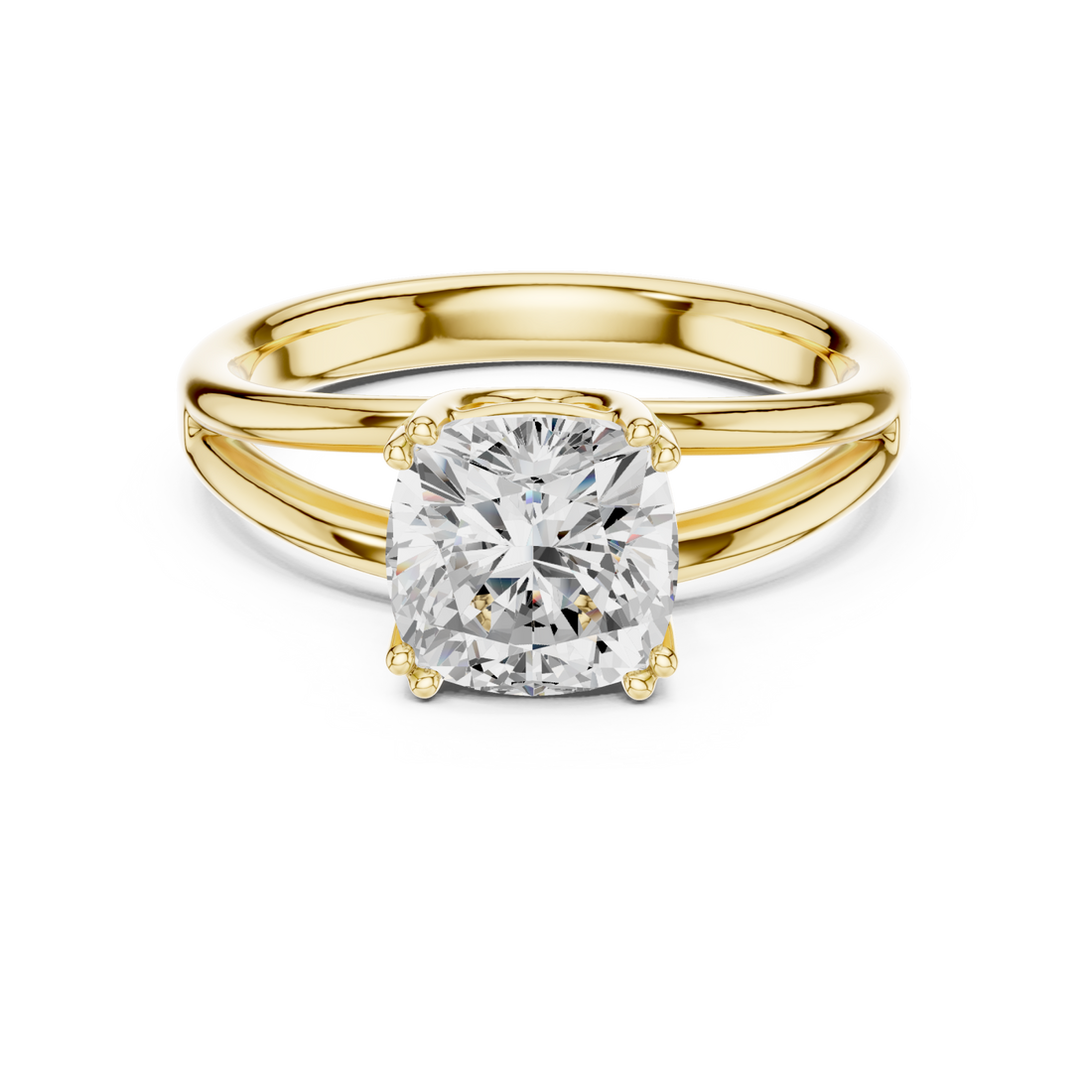 Gold Lustrous Embrace Solitaire Ring Right View