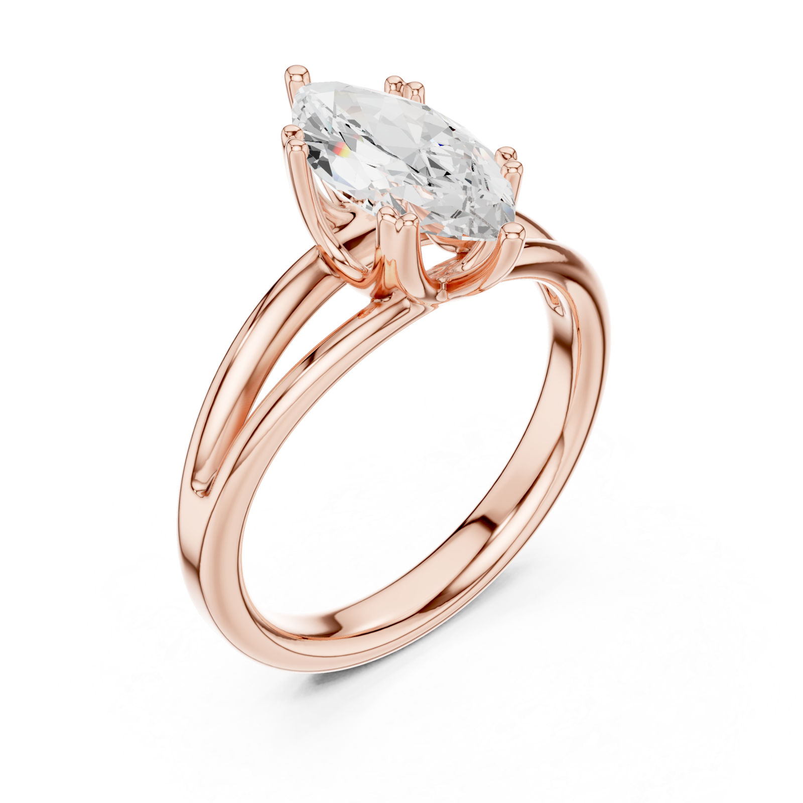  Rose Gold Radiance Whisper Embrace Bypass Ring Right View