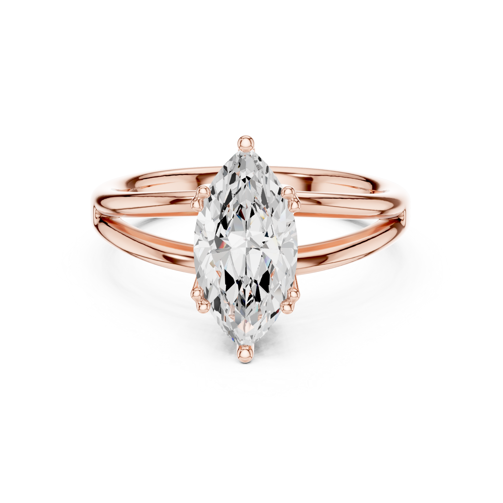  Rose Gold Radiance Whisper Embrace Bypass Ring Front View