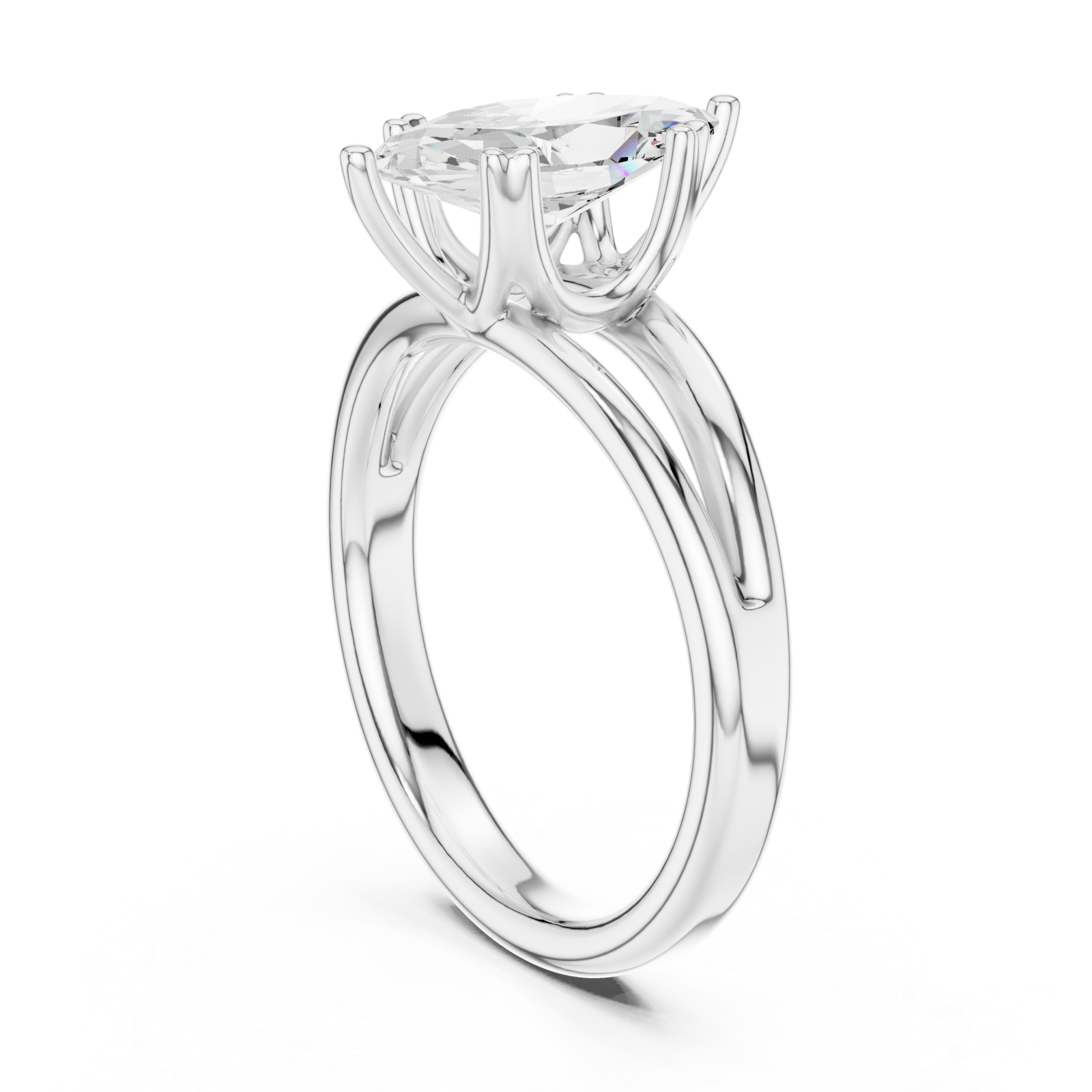  White Gold Radiance Whisper Embrace Bypass Ring Left View