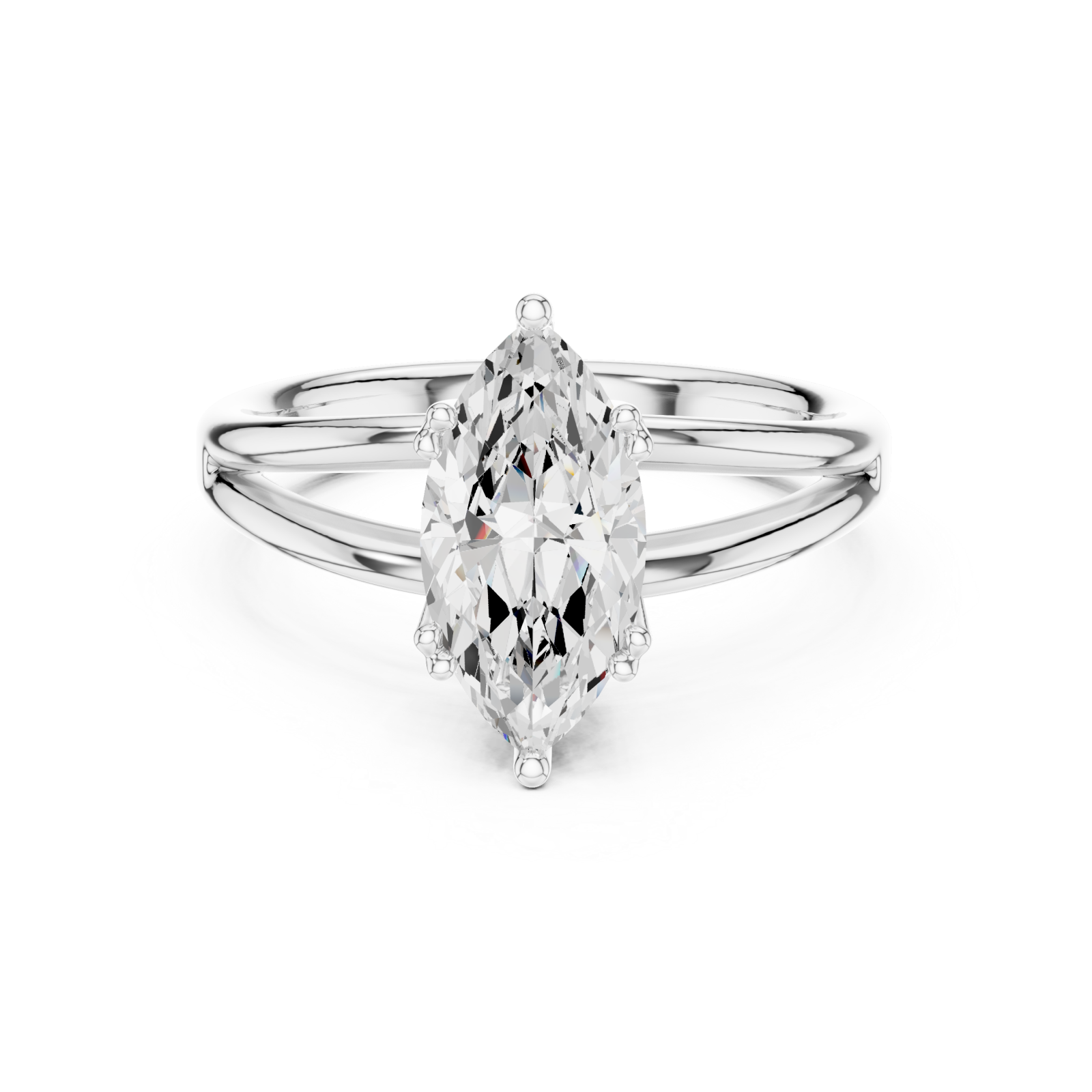  White Gold Radiance Whisper Embrace Bypass Ring Front View