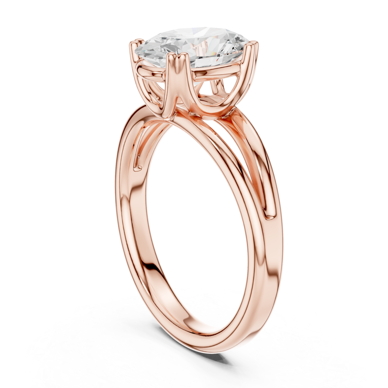  Rose Gold Heartsong Oval Solitaire Ring Left View